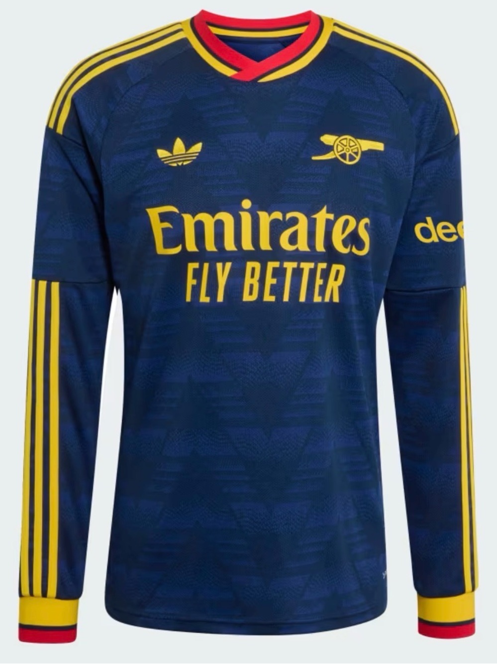 adidas Navy, Yellow & Red Long-Sleeve Football Jersey